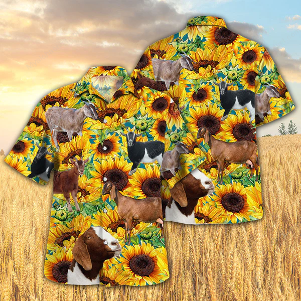 Goat Sunflower Hawaiian Shirt Gift Ideas