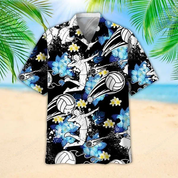 Volleyball Tropical Flower Hawaiian Shirt