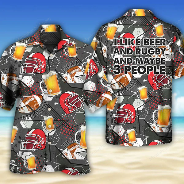 Rugby And Beer Hawaiian Shirt