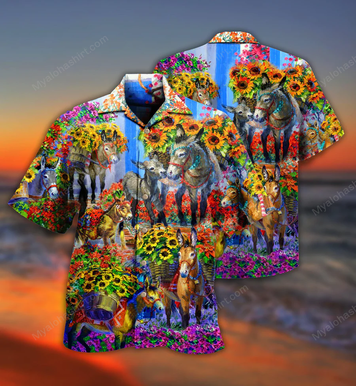Sunflower Donkey Hawaiian Shirt