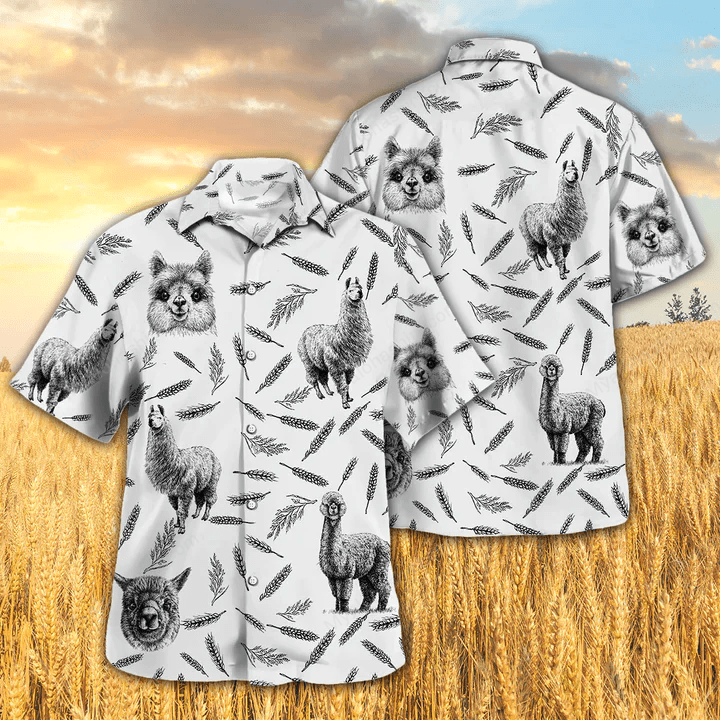 Llama Rice Hawaiian Shirt