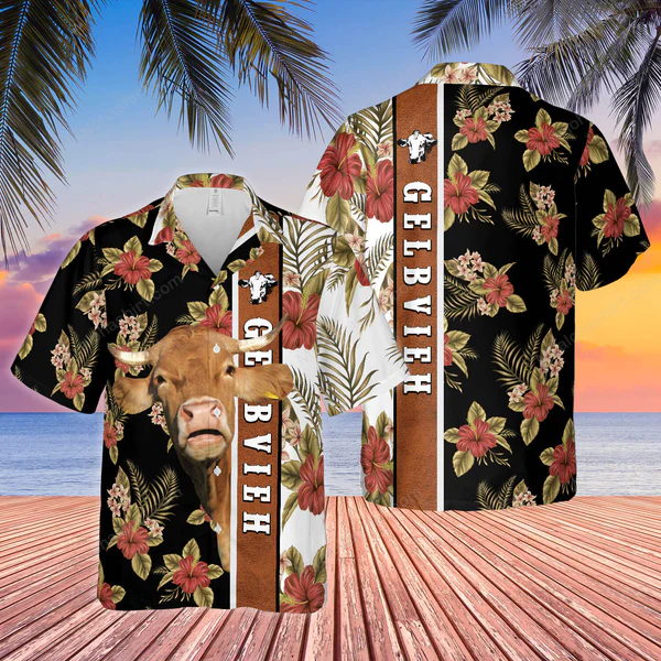 Gelbvieh Cattle Hawaiian Shirt Gift Ideas