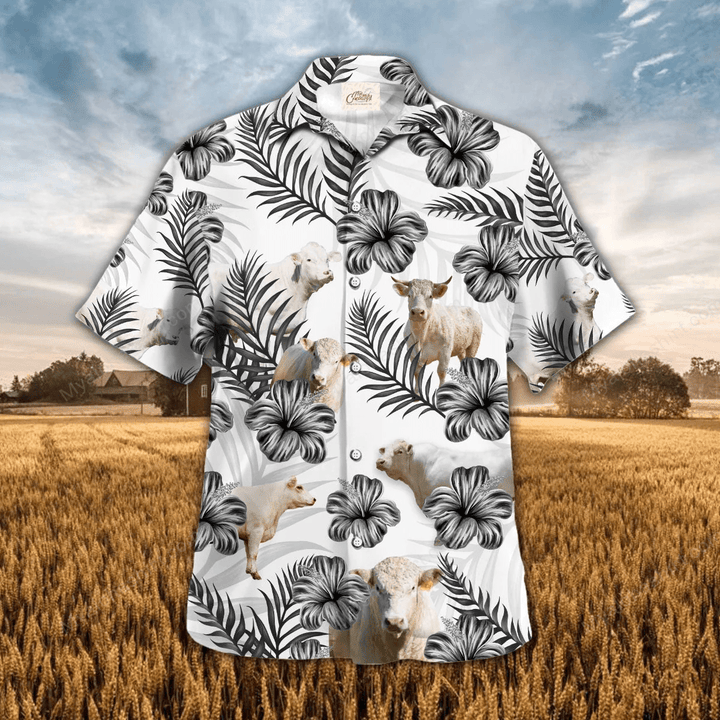 Charolais Cattle Hawaiian Shirt