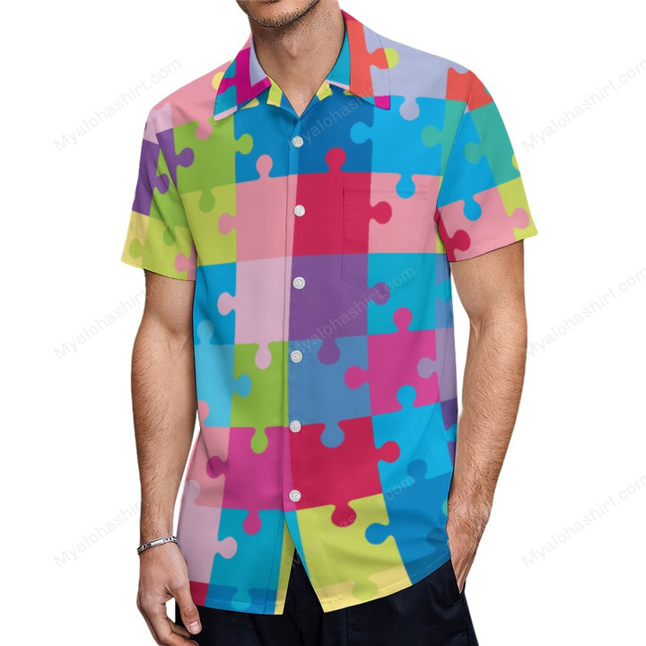 Colorful Puzzle Hawaiian Shirt