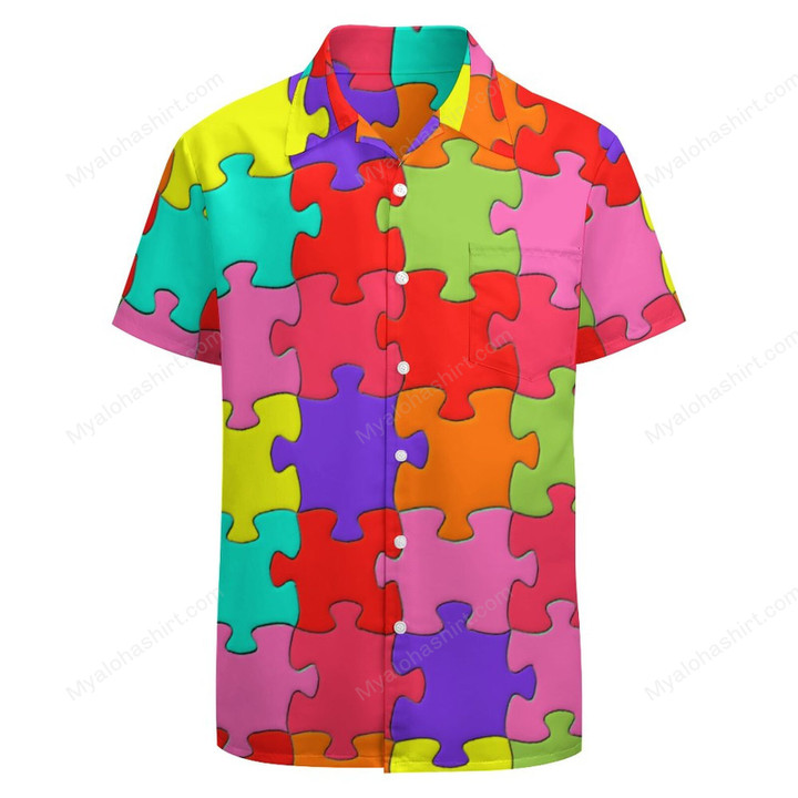 Colorful Puzzle Hawaiian Shirt