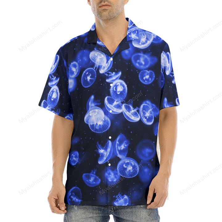 Blue Jellyfish Hawaiian Shirt