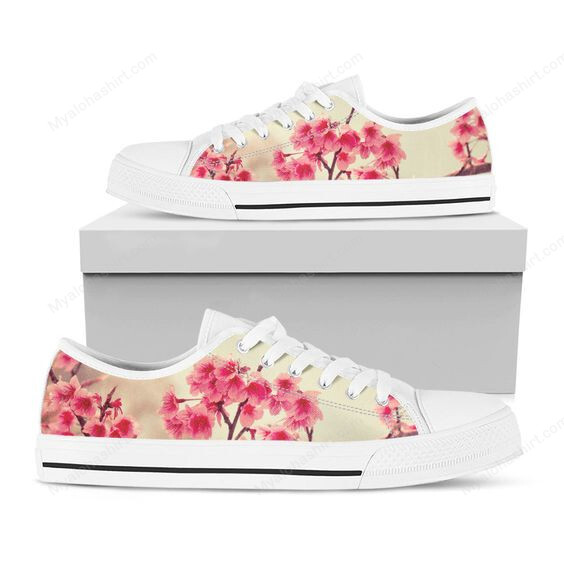 Floral Shoes, Cherry Blossom Low Top Shoes