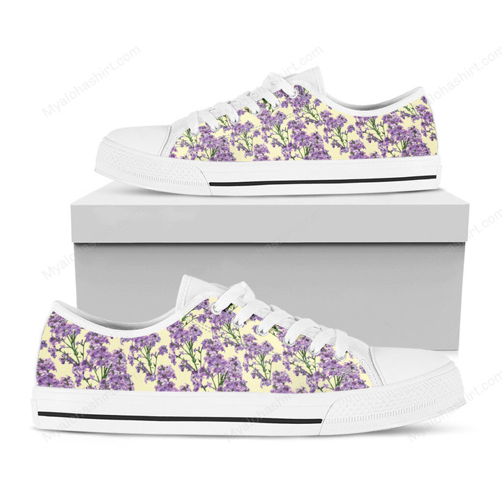 Floral Shoes, Lavender Low Top Shoes