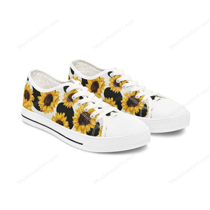 Floral Shoes, Sunflower Low Top Shoes