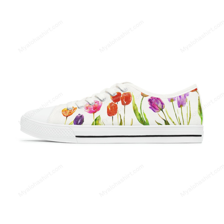 Floral Shoes, Tulip Low Top Shoes