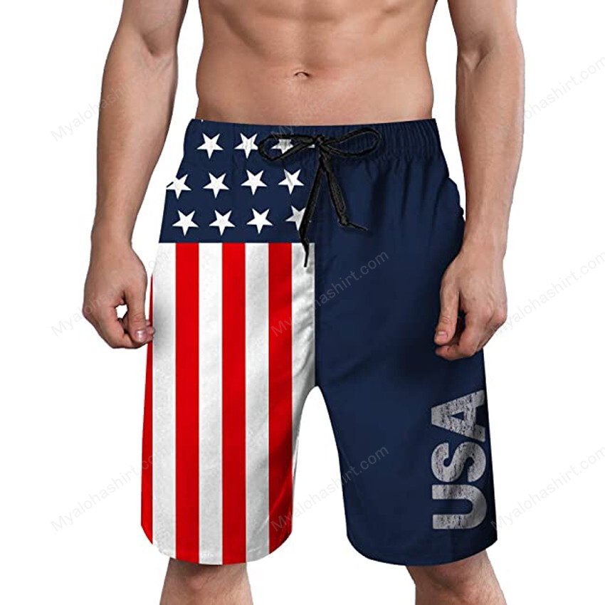 Patriotic Swim Trunks 3D, American Flag Patriotic Men Beach Short ...