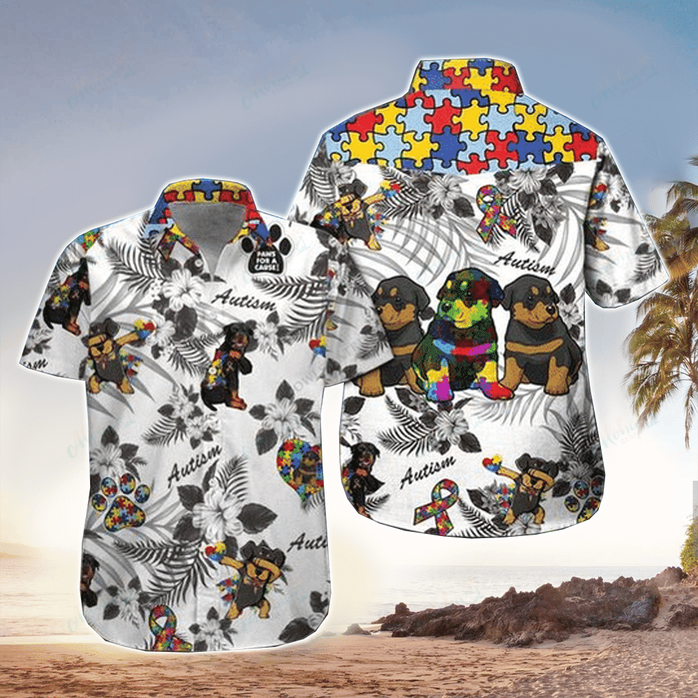 Autistic Rottweilers Rottweiler Hawaiian Shirt, Rottweiler Autism Shirt - Myalohashirt.com