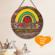 Personalized Rainbow Teacher Name Wooden Door Sign, Welcome Sign Gift for Teacher