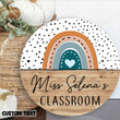 Personalized Teacher Round Wooden Sign For Back To School