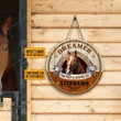 Personalized Horse Owned And Loved Customized Wood Round Sign