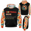 Softball Mom Retro Eat Sleep Repeat Definition 3D Gifts