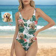 Custom Dog Face Swimsuit, Personalized Swimsuit, Women’s Hawaiian Swimsuit, Women's Bathing Suit