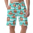 Custom Face Couple Matching Swimsuit , Octopus Hawaiian Swimsuit, Octopus Men Beach Shorts, Funny Swimwear