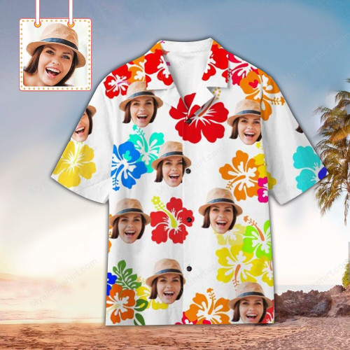 Custom Face Hawaiian Shirt, Custom Face Lover Gifts