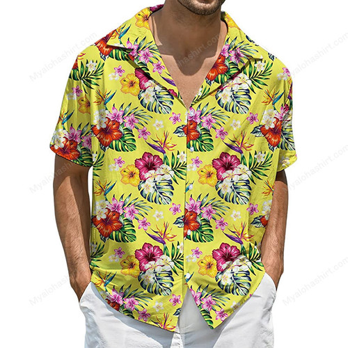 Tropical Hawaiian Shirt, Tropical 3D Printed Shirt