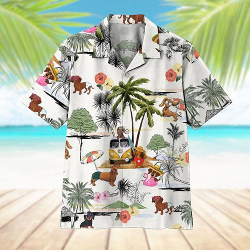Dachshund Lover Tropical Hawaiian Shirt
