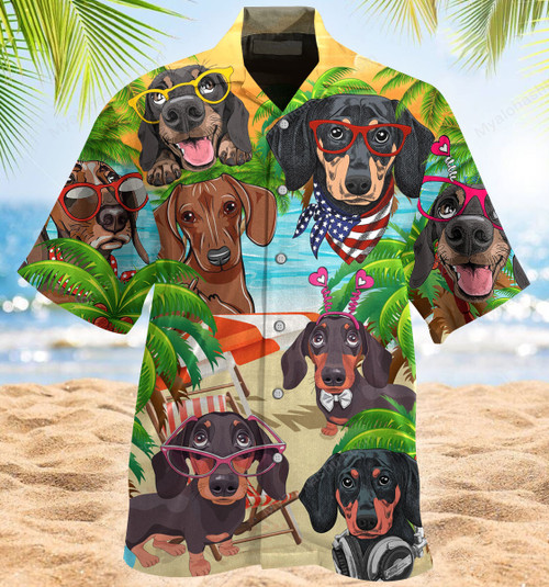 Dogs Dachshund Hawaiian Shirt
