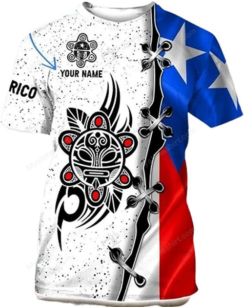Personalized Puerto Rico Flag T Shirts, Puerto Rico T Shirts
