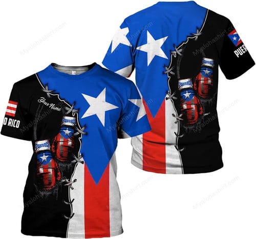 Personalized Puerto Rico Boxing T Shirts, Puerto Rico T Shirts, Puerto Rico Hoodie, Gift For Boxing Lover