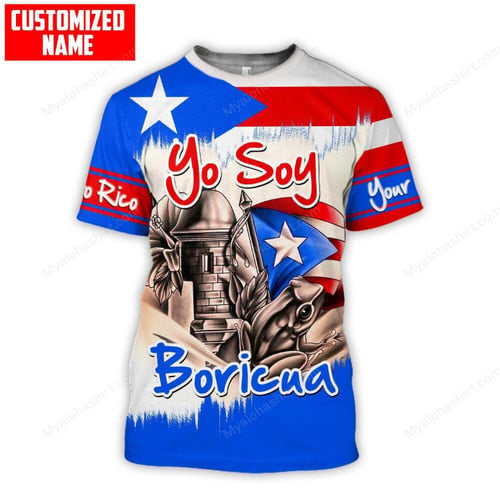 Personalized Puerto Rico Yo Soy Boricua Flag T Shirts, Puerto Rico T Shirts, Puerto Rico Hoodie
