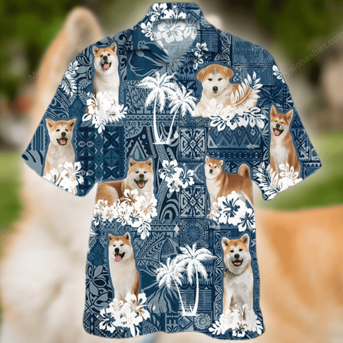 Akita Tropical Summer Hawaiian Shirt, Akita Shirt