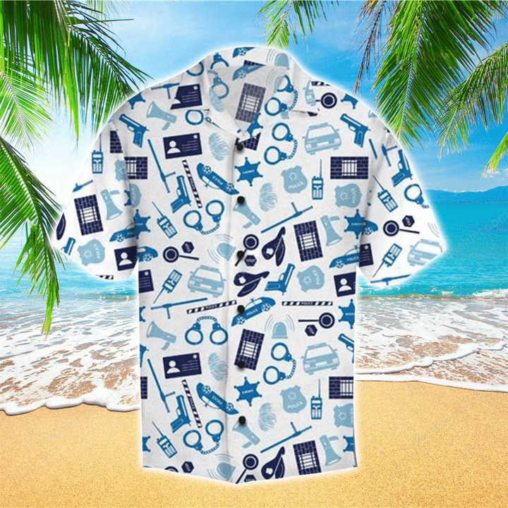 Police Pattern U.S Police Hawaiian Shirt