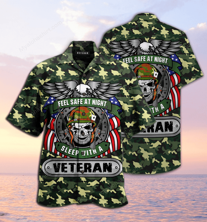 Feel Safe At Night Sleep With A Veteran Hawaiian Shirt