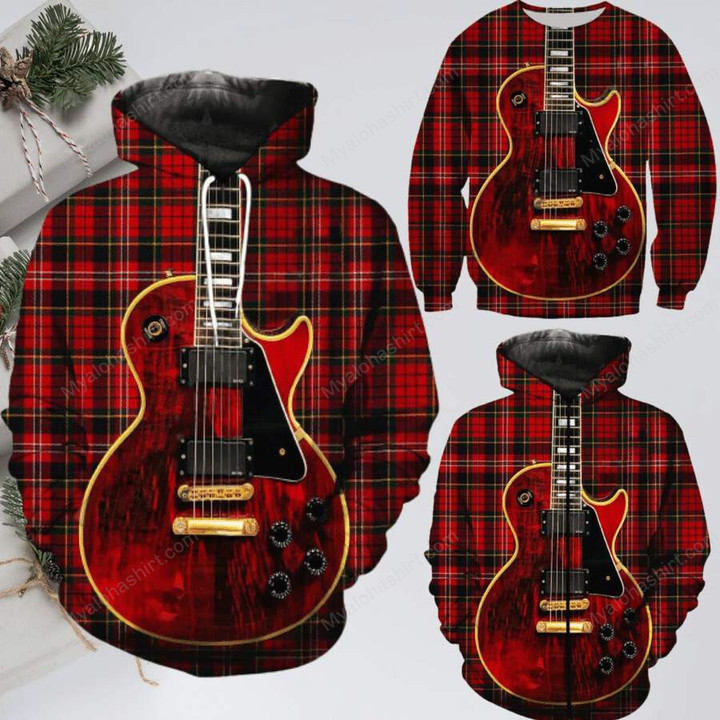 Musician Instrument Plaid Guitar Red Gifts