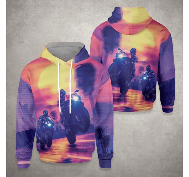 Motorcycle Futuristic Biker On A Retrowave Sunset Gifts