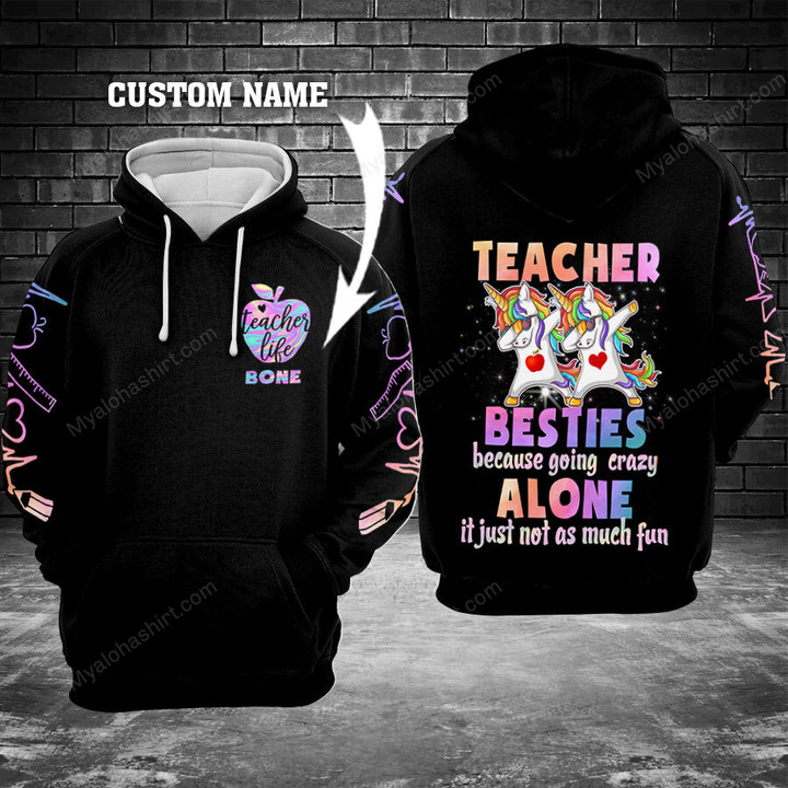 Personalized Teacher Besties Unicorn Apparel