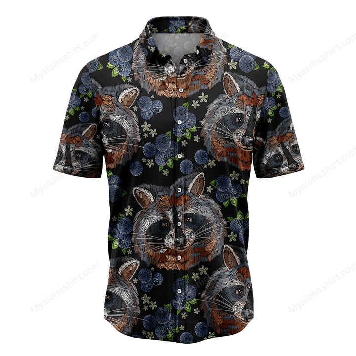 Raccoon Blueberry Hawaiian Shirt