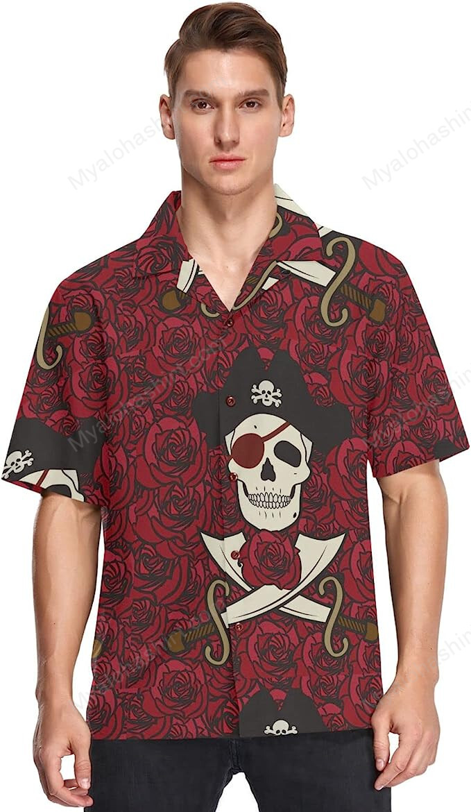 Skull Pirates On Rose Apparel