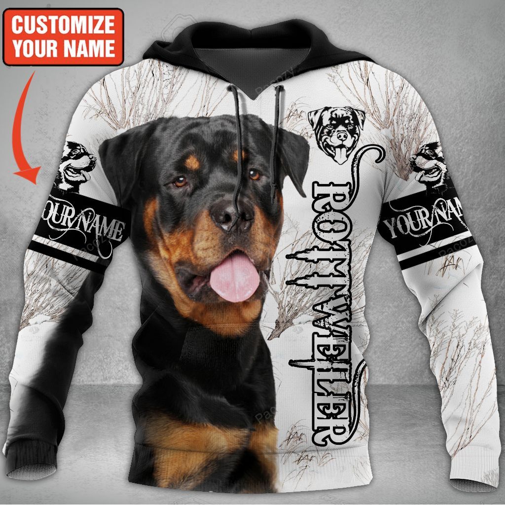 Personalized Name Love Rottweiler All Over Printed Unisex Shirts