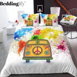 Map And Peace And Love Bus Bedding Sets MH03121519