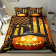 Halloween Creepy Pumpkin America Flag Bedding Set MH03157820