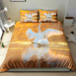 White Duck Couple Swimming In Lake Bedding Set MH03159765