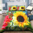 Multicolor With Monarch Sunflower And Butterfly Bedding Set MH03159570