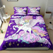 Beautiful Unicorn With A Long Mane On A Dark Blue Bedding Set MH03159617