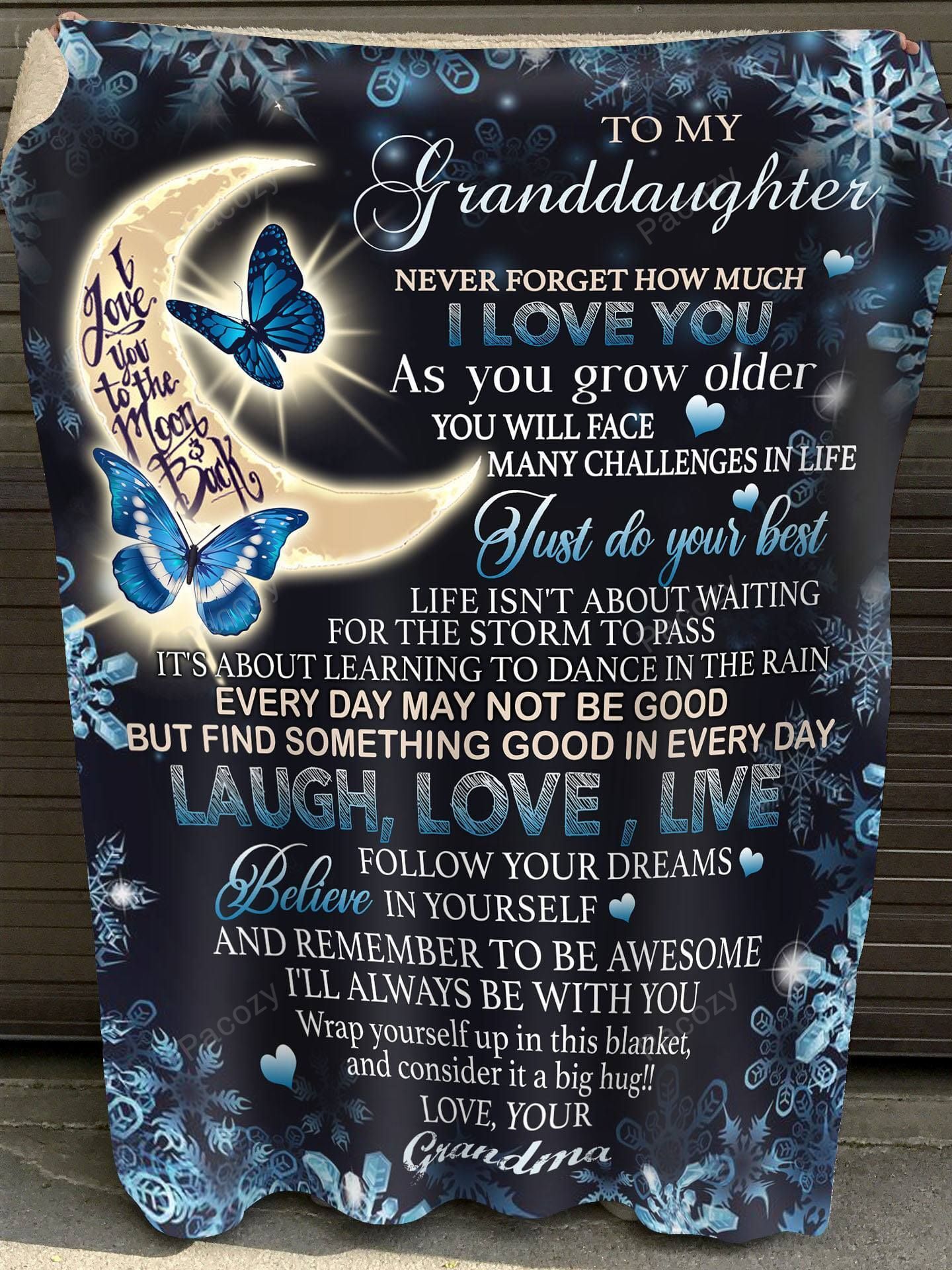 Gift For Granddaughter Butterfly Fleece Blanket