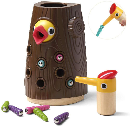 Magnetic Toddler Toy for Girls Boys, Hungry Woodpecker Toy
