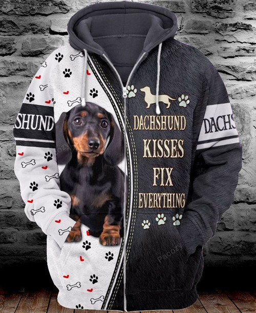 Dachshund kisses fix Everything All Over Printed Shirt