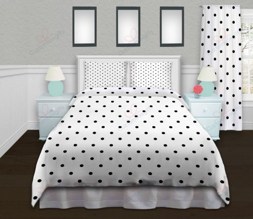 Polka Dots White Black Bedding Sets BDN270392