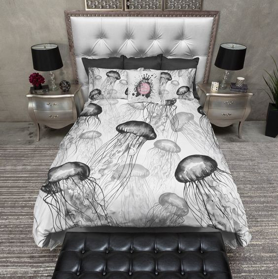 Black And White Jellyfish Bedding Sets MH03074304