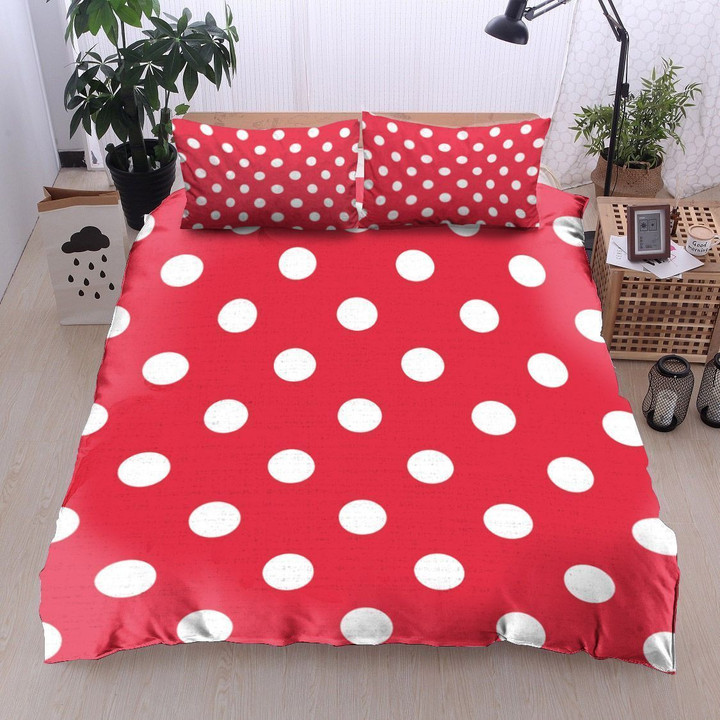 Polka Dot Red Pattern Bedding Sets MH03110144