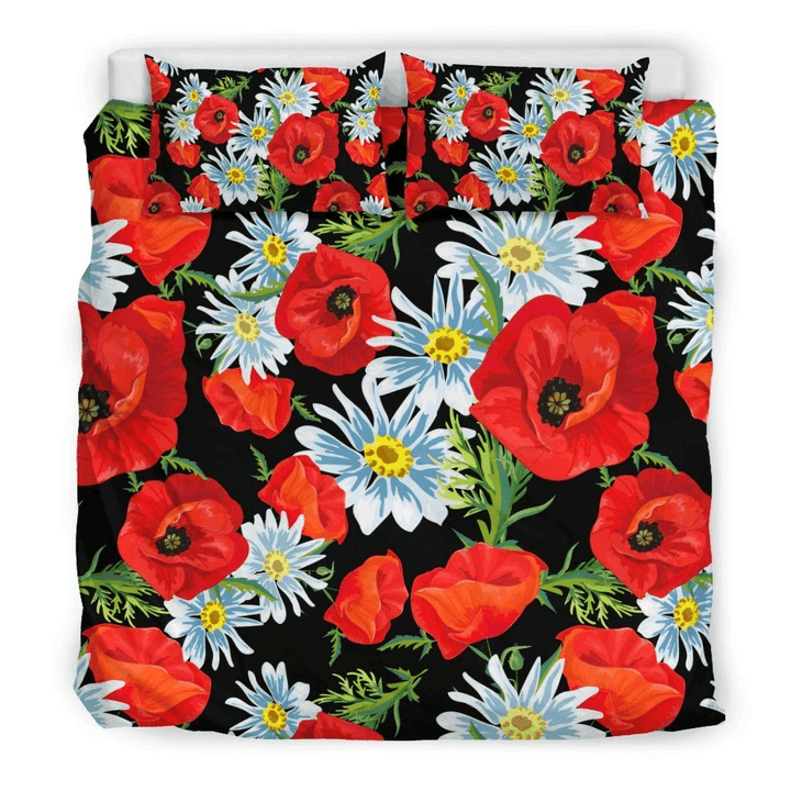 Red Floral Poppy Bedding Sets MH03110885